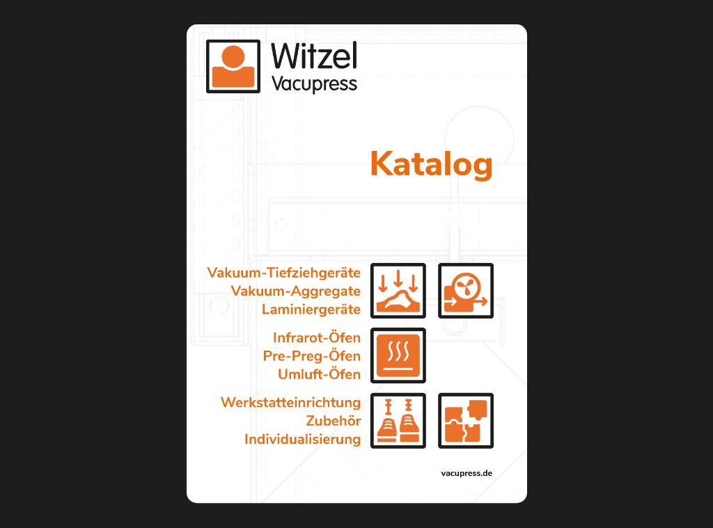 Titelbild des Katalogs von Witzel Vacupress – Übersicht der Produktpalette