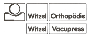 Altes Firmenlogo zur Umfirmierung in Witzel Orthopädie GmbH mit VACUPRESS als Abteilung